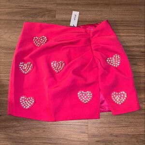 Nasty Gal Diamanté Heart Ruched Skirt